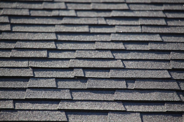 Close-up of quality roofing shingles on a home